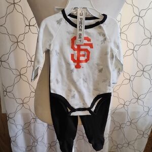MLB San Francisco Giants White and Black Baby Footie with Orange Logo